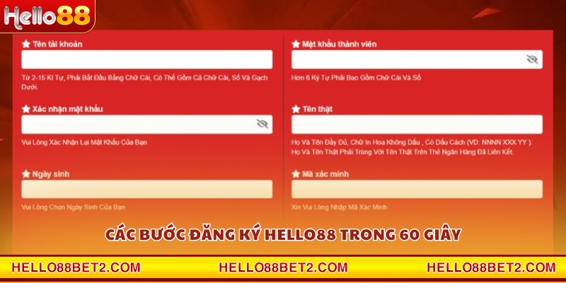 Đăng ký Hello88 - Cách lập tài khoản siêu tốc trong 60 giây - FIVEX.LIVE