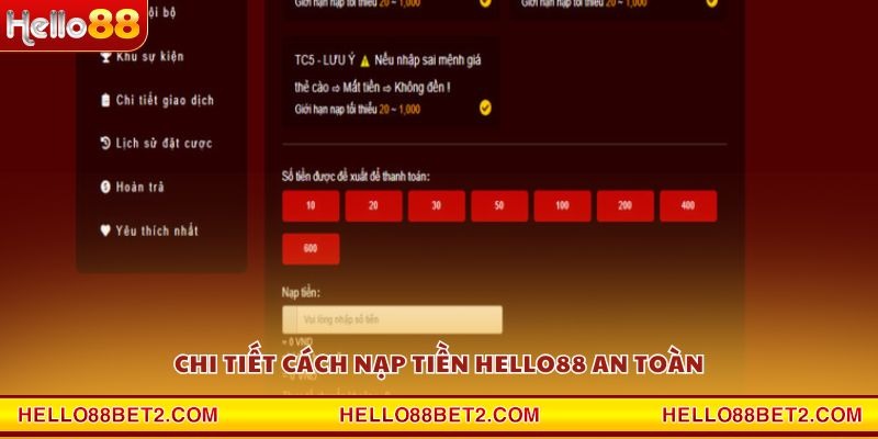 Nạp tiền Hello88 - Các bước thực hiện nhanh chóng nhất - FIVEX.LIVE