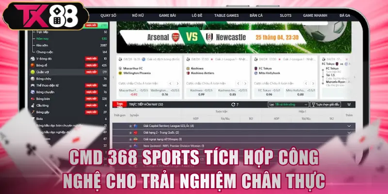 CMD 368 Sports - Sảnh Thể Thao TX88 Đẳng Cấp Uy Tín Quốc Tế - FIVEX.LIVE